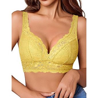 Avidlove Lace Bralettes Women V Neck Wireless Bras Unlined Basic Cami Comfy Everyday Wirefree
