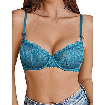 Avidlove Women Lace Bra Sheer Underwire Unlined Balconette Everyday Bras Lingerie