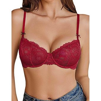 Avidlove Women Lace Bra Sheer Underwire Unlined Balconette Everyday Bras Lingerie
