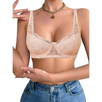 Avidlove Lace Bras for Women Demi Balconette Unlined Underwire Bra Lingerie