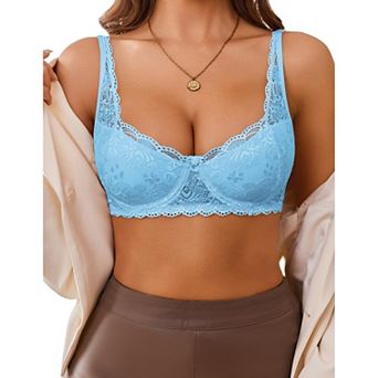 Avidlove Lace Bras for Women Demi Balconette Unlined Underwire Bra Lingerie