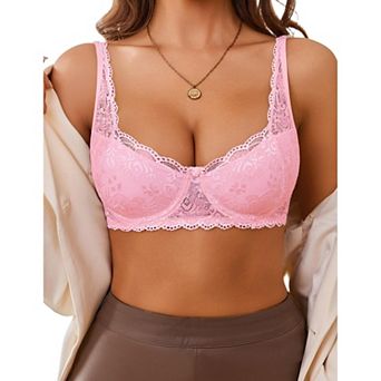 Avidlove Lace Bras for Women Demi Balconette Unlined Underwire Bra Lingerie