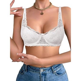 Avidlove Lace Bras for Women Demi Balconette Unlined Underwire Bra Lingerie