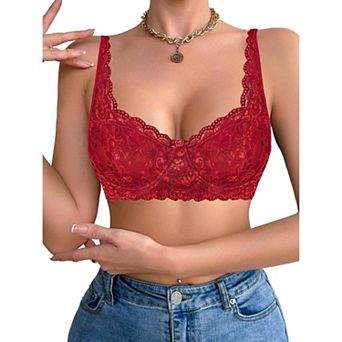 Avidlove Lace Bras for Women Demi Balconette Unlined Underwire Bra Lingerie