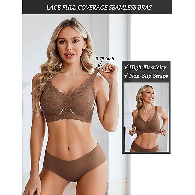 Avidlove Women Seamless Bras Wireless Bra Full Coverage Lace Tshirt Everyday Bra