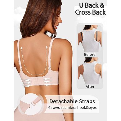 Avidlove Wireless Bra for Women Seamless Push Up Bralette Comfortable Scalloped Full Coverage