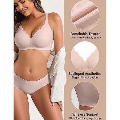 Avidlove Women Wireless Bras Seamless Bra Full Coverage Lace Tshirt Everyday Bra