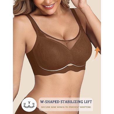 Avidlove Bras for Women V Neck Wireless Bra Lifting Mesh Bra