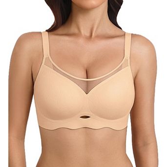 Avidlove Bras for Women V Neck Wireless Bra Lifting Mesh Bra