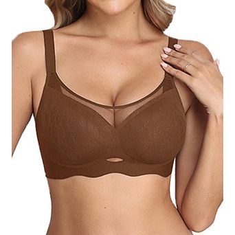 Avidlove Bras for Women V Neck Wireless Bra Lifting Mesh Bra