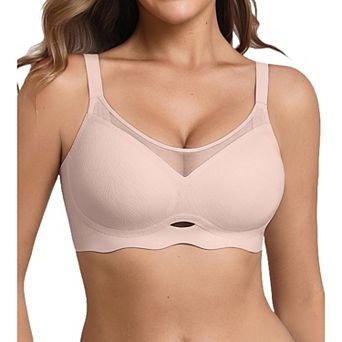 Avidlove Bras for Women V Neck Wireless Bra Lifting Mesh Bra