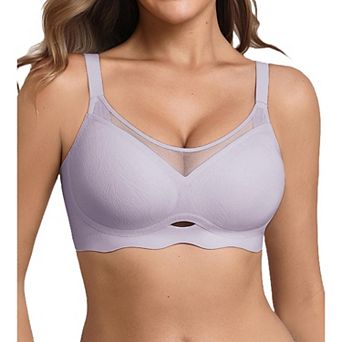 Avidlove Bras for Women V Neck Wireless Bra Lifting Mesh Bra