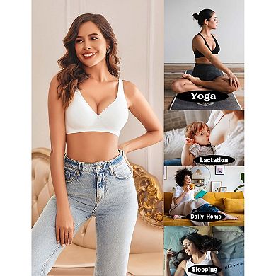 Avidlove Wireless Bras Full Coverage Seamless Comfort Tshirt Bras for Women No Underwire with Padded