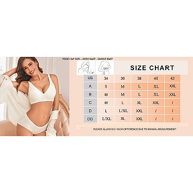 Avidlove Wireless Bras Full Coverage Seamless Comfort Tshirt Bras for Women No Underwire with Padded