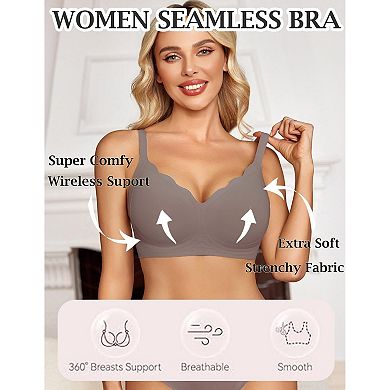 Avidlove Women Everyday Bra Wireless Bralettes Seamless Brassiere Wire Free Basic Bras