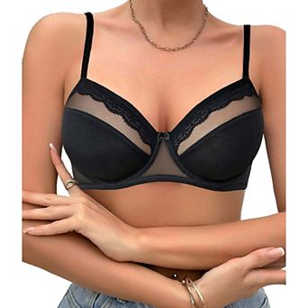 Avidlove Women Bralette Lace Bra with Underwire Sheer Ultra Light Everyday Lingerie Bras