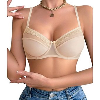 Avidlove Women Bralette Lace Bra with Underwire Sheer Ultra Light Everyday Lingerie Bras