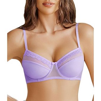 Avidlove Women Bralette Lace Bra with Underwire Sheer Ultra Light Everyday Lingerie Bras