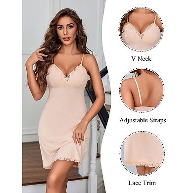 Avidlove Soft Slips for Under Dresses Non Cling Lace Full Slip Under Dress