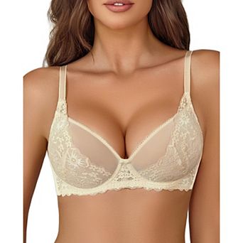 Avidlove Bras for Women Lace Bralettes Underwire Mesh Full Coverage Bra Lingerie
