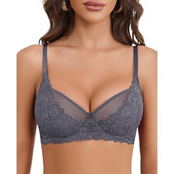 Avidlove Bras for Women Lace Bralettes Underwire Mesh Full Coverage Bra Lingerie