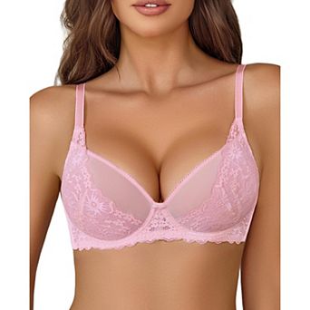 Avidlove Bras for Women Lace Bralettes Underwire Mesh Full Coverage Bra Lingerie