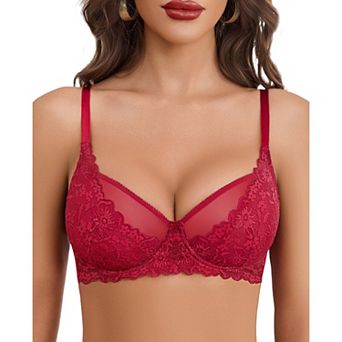 Avidlove Bras for Women Lace Bralettes Underwire Mesh Full Coverage Bra Lingerie