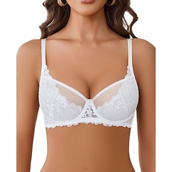 Avidlove Bras for Women Lace Bralettes Underwire Mesh Full Coverage Bra Lingerie