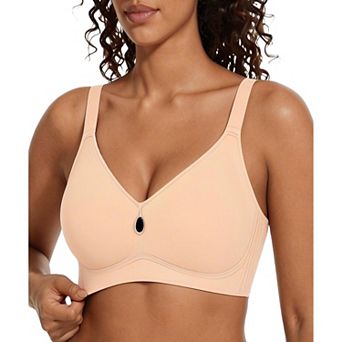 Avidlove Jelly Wireless Bras for Women Push Up Plunge Seamless T Shirt Bra Textured Stripe Full