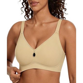 Avidlove Jelly Wireless Bras for Women Push Up Plunge Seamless T Shirt Bra Textured Stripe Full
