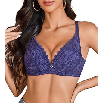 Avidlove Lace Bras for Women Push Up Bralettes with Underwire Full Coverage Unpadded Bra