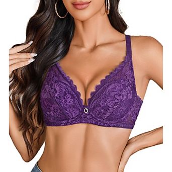Avidlove Lace Bras for Women Push Up Bralettes with Underwire Full Coverage Unpadded Bra