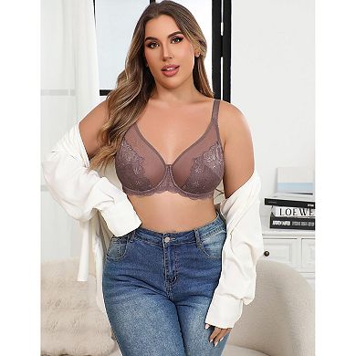 Avidlove Minimizer Bra for Women Breathable Mesh Underwire Bra with Centering Cups Underwire Ulined