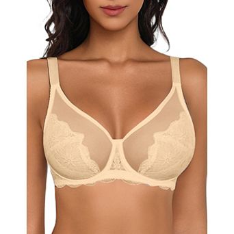 Avidlove Minimizer Bra for Women Breathable Mesh Underwire Bra with Centering Cups Underwire Ulined