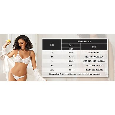 Avidlove Lace Bras for Women Sheer Balconette Underwire Unlined Everyday Bras Lingerie