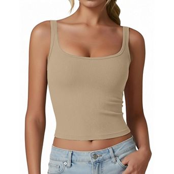 Avidlove Women Tank Tops Womens Ribbed Tank Tops Summer Womens Square Neck Scoop Neck Top Fitted