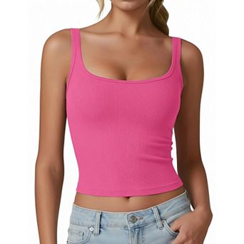 Avidlove Women Tank Tops Womens Ribbed Tank Tops Summer Womens Square Neck Scoop Neck Top Fitted