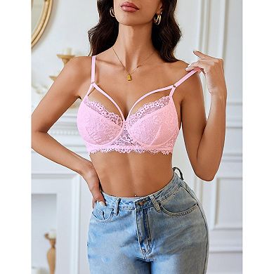 Avidlove Bras for Women Lace Bra V Neck Full Coverage Bra Soft Lingerie