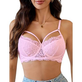 Avidlove Bras for Women Lace Bra V Neck Full Coverage Bra Soft Lingerie