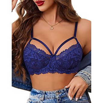 Avidlove Bras for Women Lace Bra V Neck Full Coverage Bra Soft Lingerie