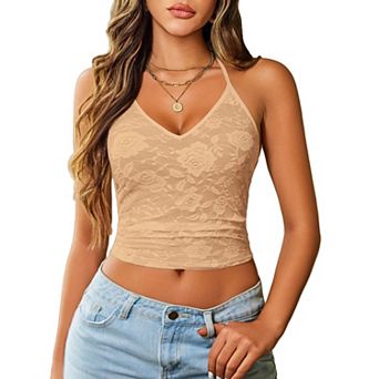 Avidlove Camisole Tops for Women Lace Y2K Tank Tops Spaghetti Strap Crop Double Layered Outfits