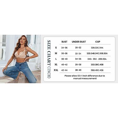 Avidlove Women Mesh Bras Lace Sheer Bra Comfortable Support Underwire Brassiere