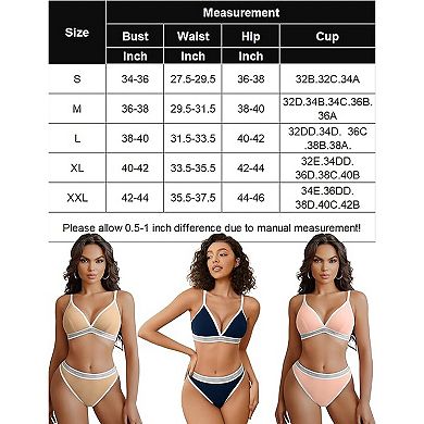 Avidlove Womens Lingerie Contrast Bra and Panty Set Piece