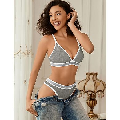 Avidlove Womens Lingerie Contrast Bra and Panty Set Piece