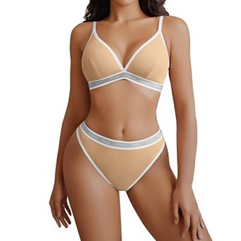Avidlove Womens Lingerie Contrast Bra and Panty Set Piece