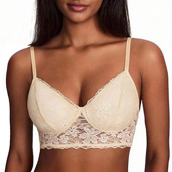 Avidlove Lace Bralettes Womens Bra V Neck Wireless Double Layered Strappy Soft Push Up