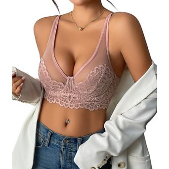 Avidlove Women Underwire Bra Lace Full Coverage Push Up T Shirt Bralette