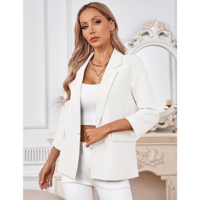 Women's Long Sleeve Blazer Business Casual Open Front Work Office Jackets