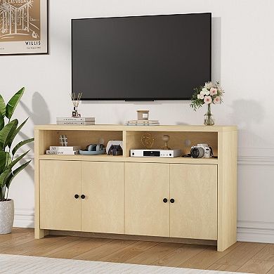 Buffet Sideboard Cabinet with Storage, Kitchen Storage Cabinet with 4 Doors & Adjustable Shelves