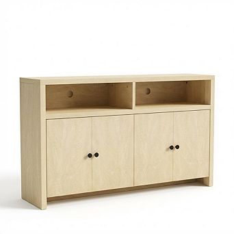 Buffet Sideboard Cabinet with Storage, Kitchen Storage Cabinet with 4 Doors & Adjustable Shelves